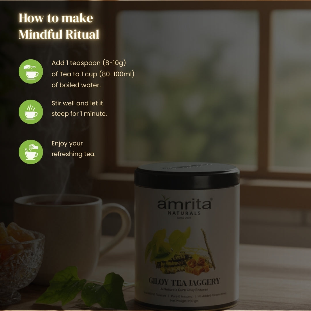 Giloy Jaggery Herbal Tea Amrita Naturals