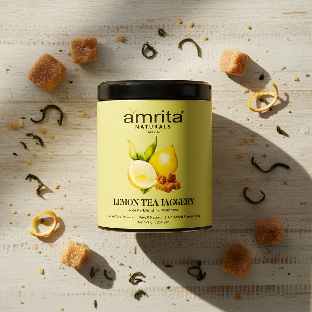 Lemon herbal tea with Jaggery Amrita Naturals