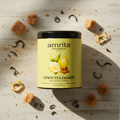 Lemon herbal tea with Jaggery Amrita Naturals