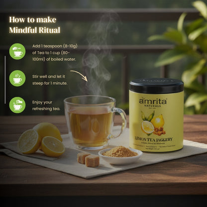 Lemon herbal tea with Jaggery Amrita Naturals