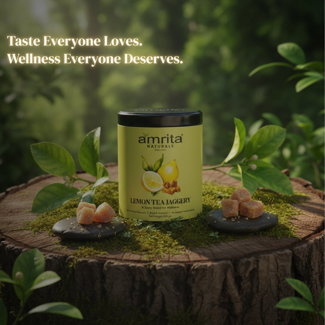 Lemon herbal tea with Jaggery Amrita Naturals