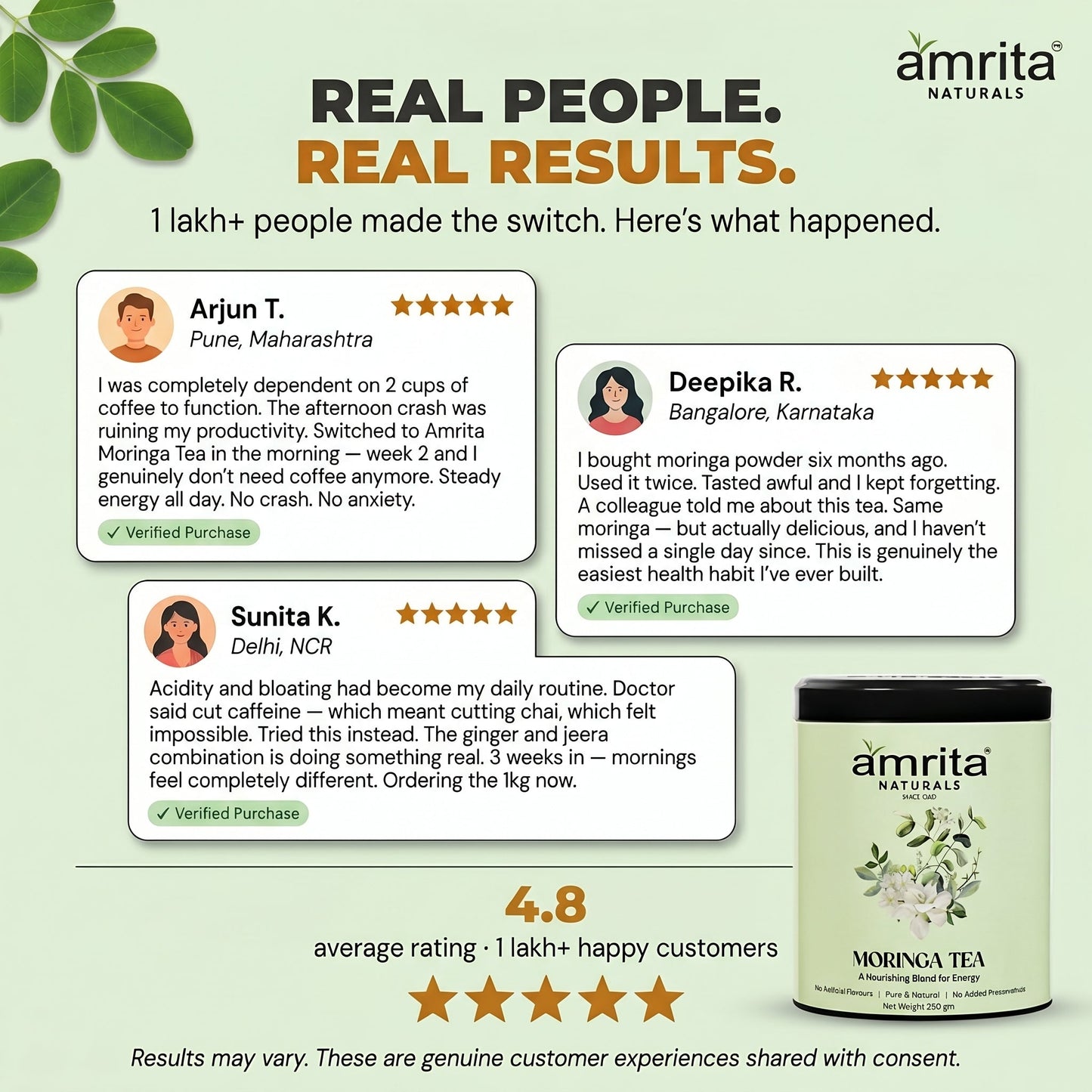 Moringa Green Vitality Tea Amrita Naturals