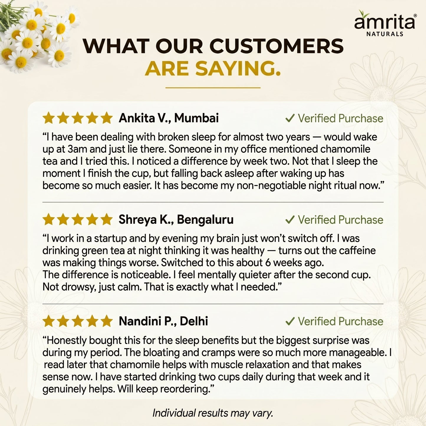 Chamomile Herbal Tea Amrita Naturals