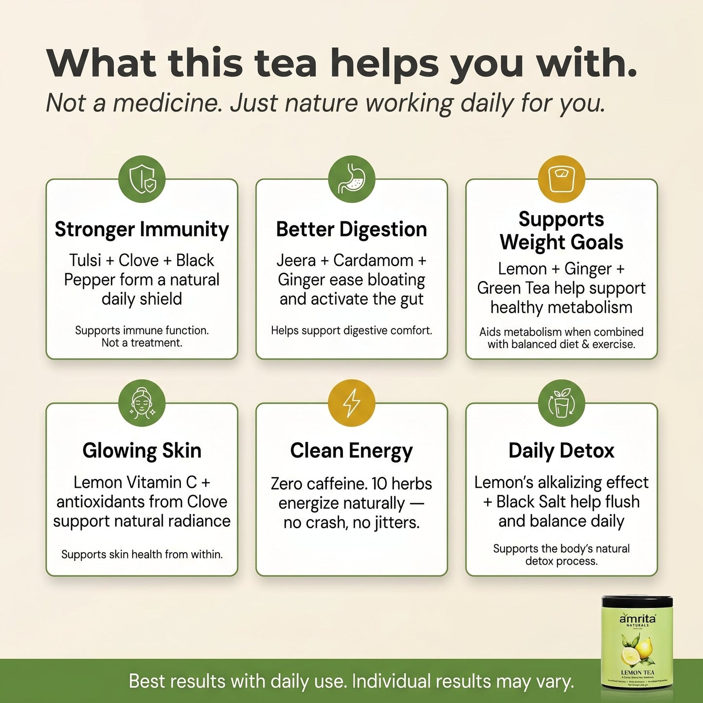 Lemon Herbal Daily Tea Amrita Naturals