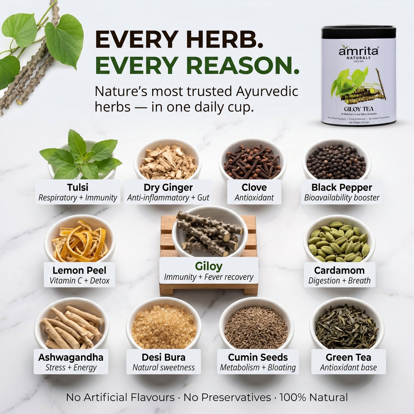 Giloy Herbal Tea 250G Amrita Naturals