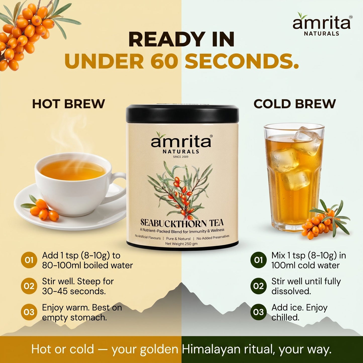 Seabuckthorn Vital Glow Tea with 10 Herbs Amrita Naturals
