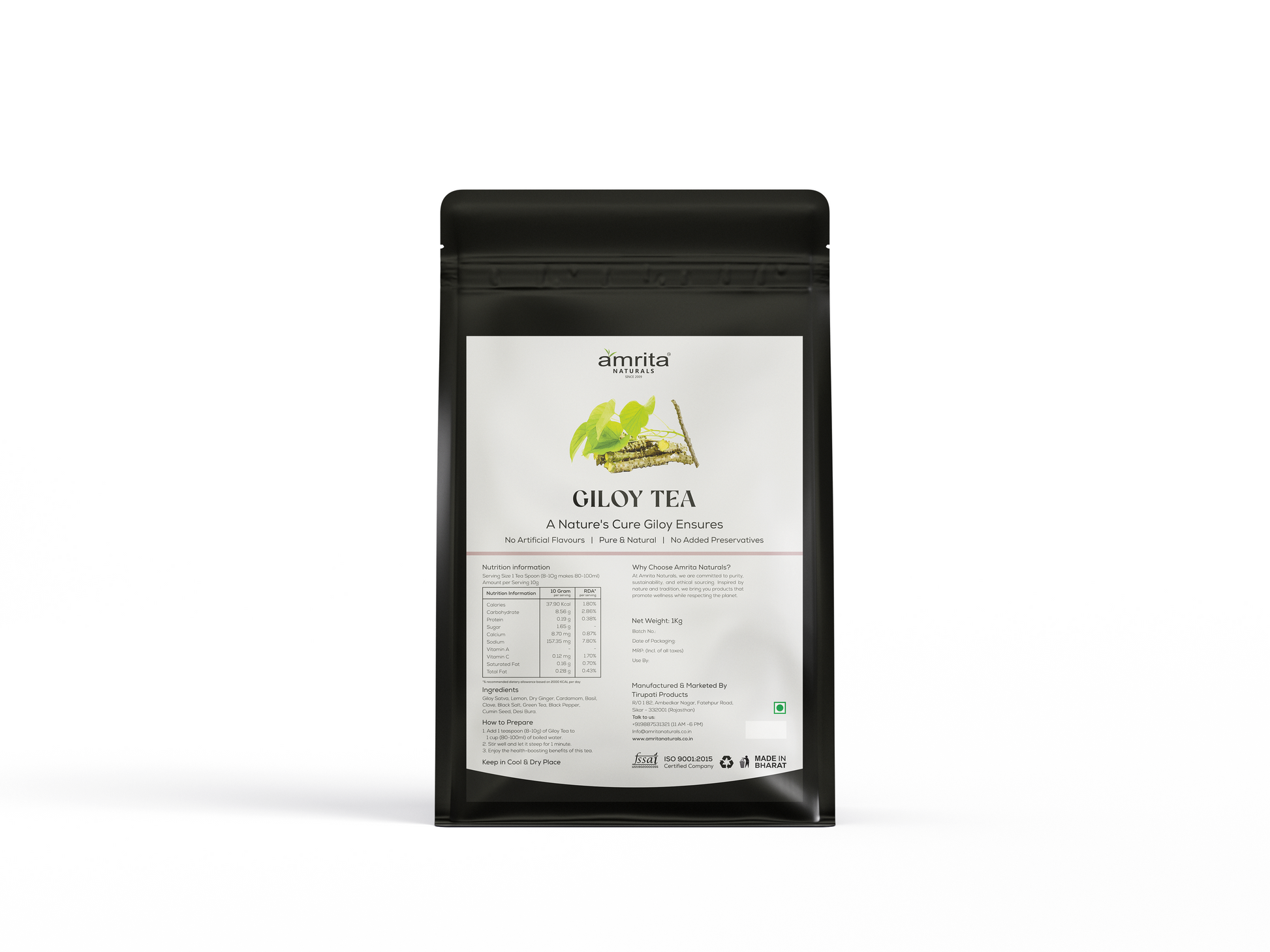 Amrita Naturals Giloy Tea 1 Kg Pack Amrita Naturals