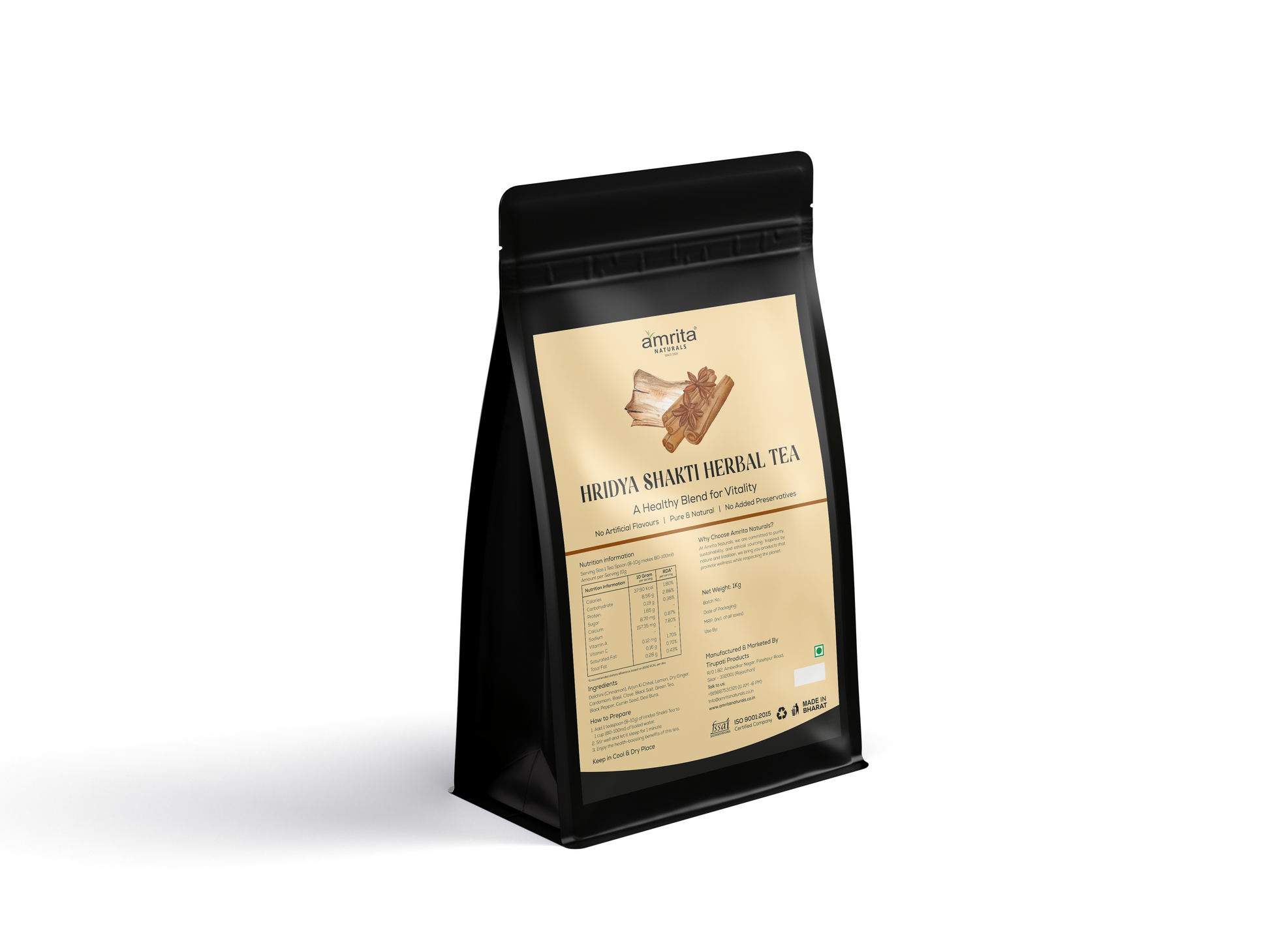 Amrita Naturals HridyaShakti Tea 1 Kg Pack Amrita Naturals