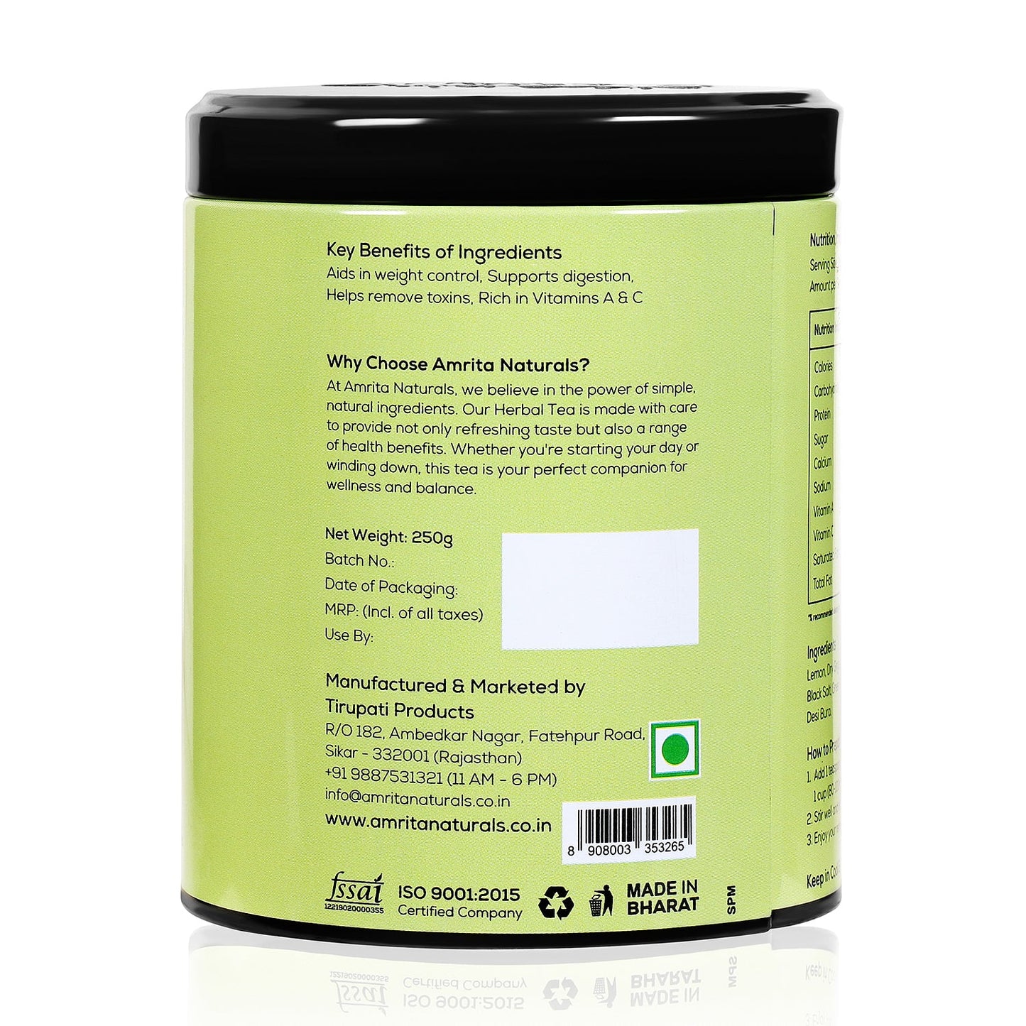 Lemon Herbal Daily Tea Amrita Naturals