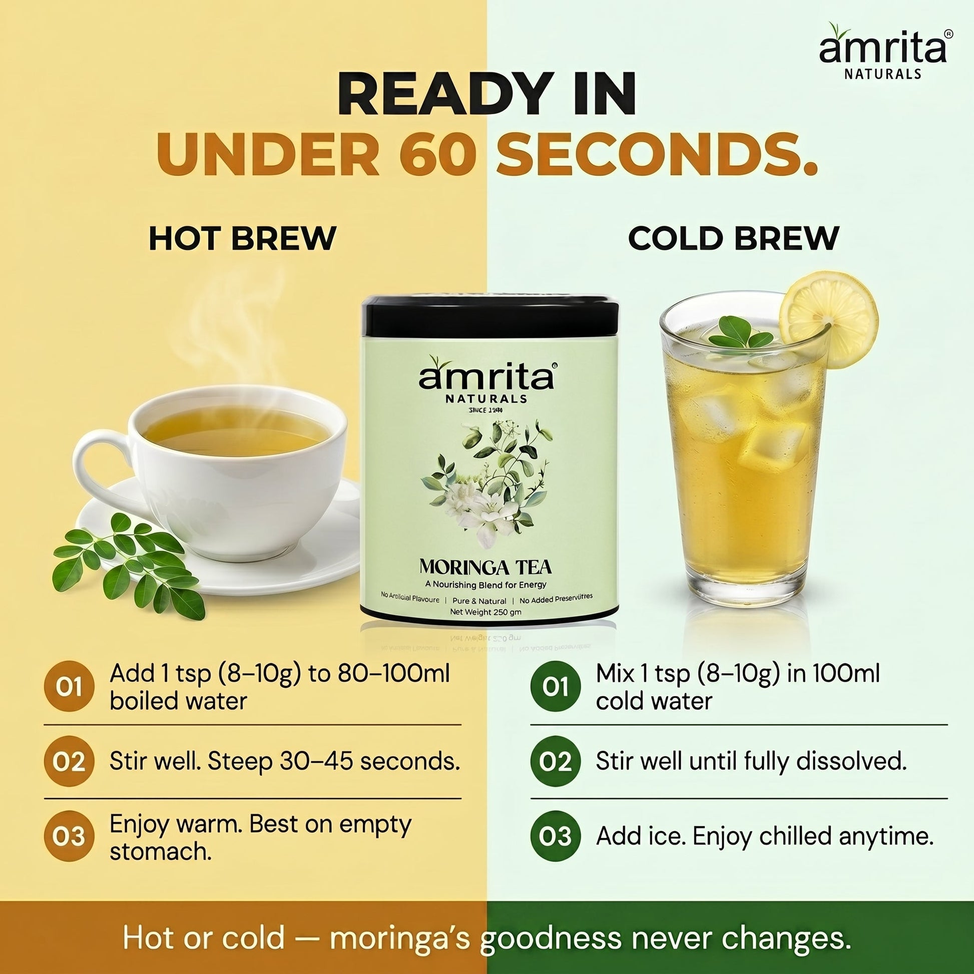 Moringa Green Vitality Tea Amrita Naturals