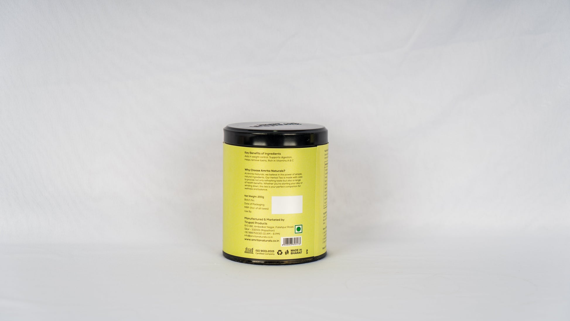 Lemon Tea With Stevia 200G Amrita Naturals