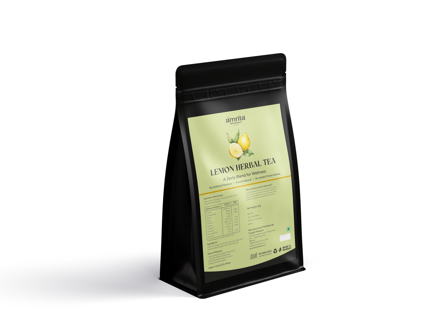 Amrita Natural’s Lemon Herbal Tea – 1 Kg Amrita Naturals