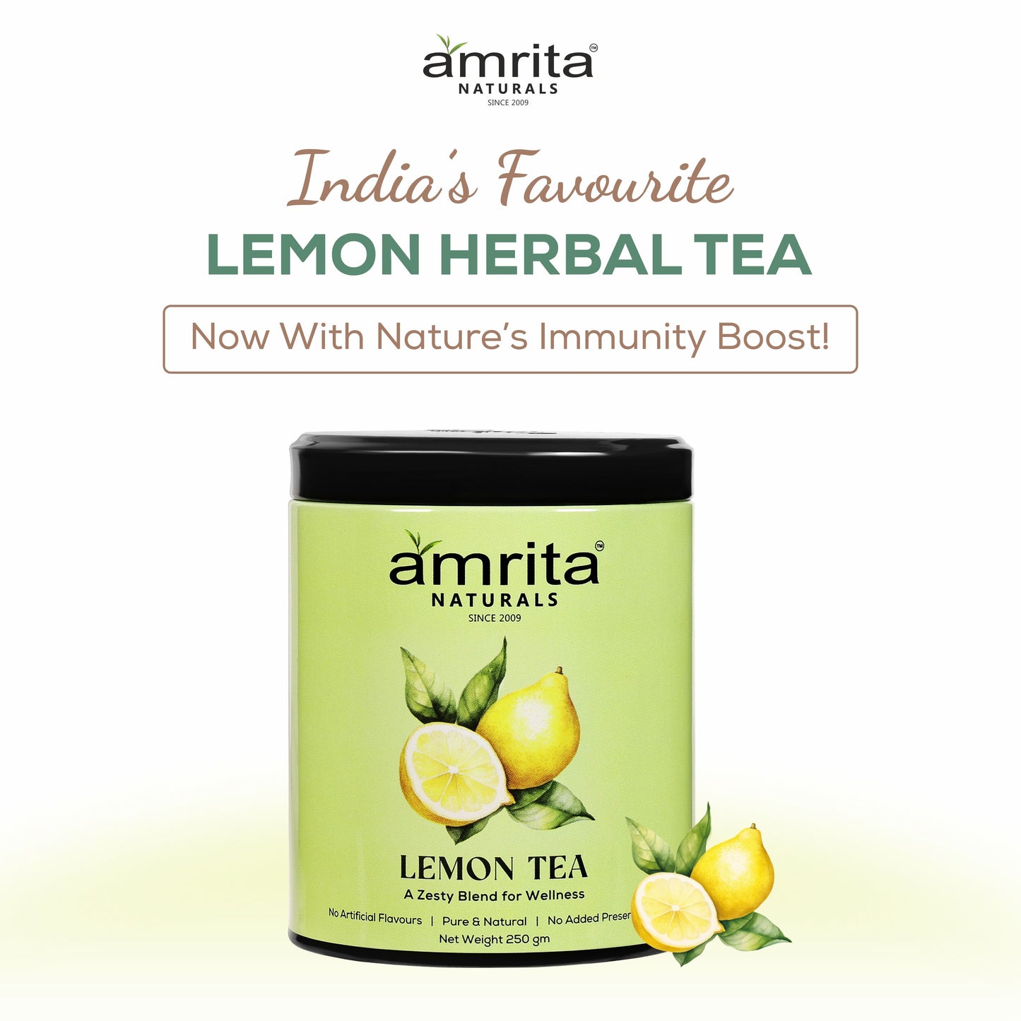 Amrita Natural’s Lemon Herbal Tea - 250 G Amrita Naturals