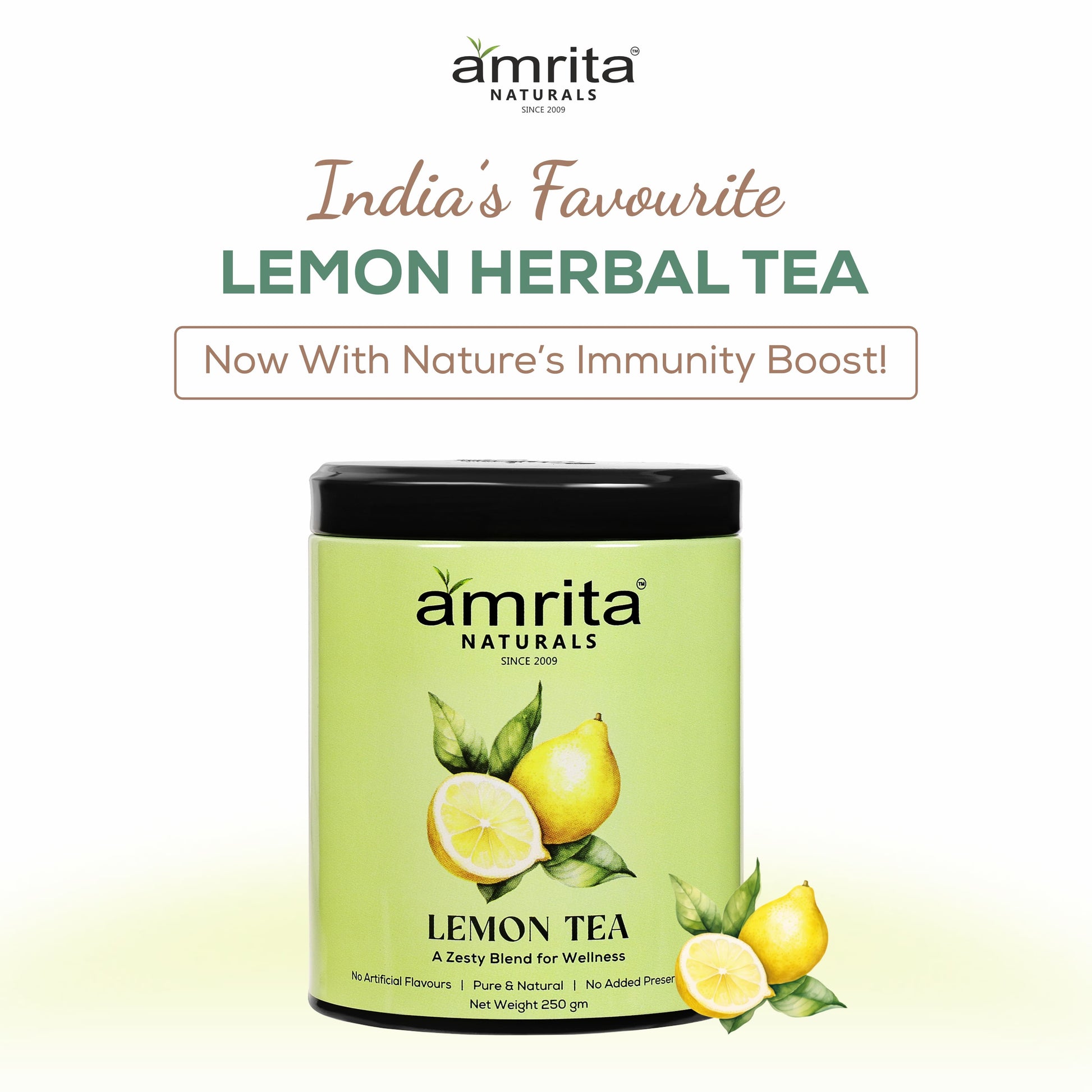 Amrita Natural’s Lemon Herbal Tea - 250 G Amrita Naturals