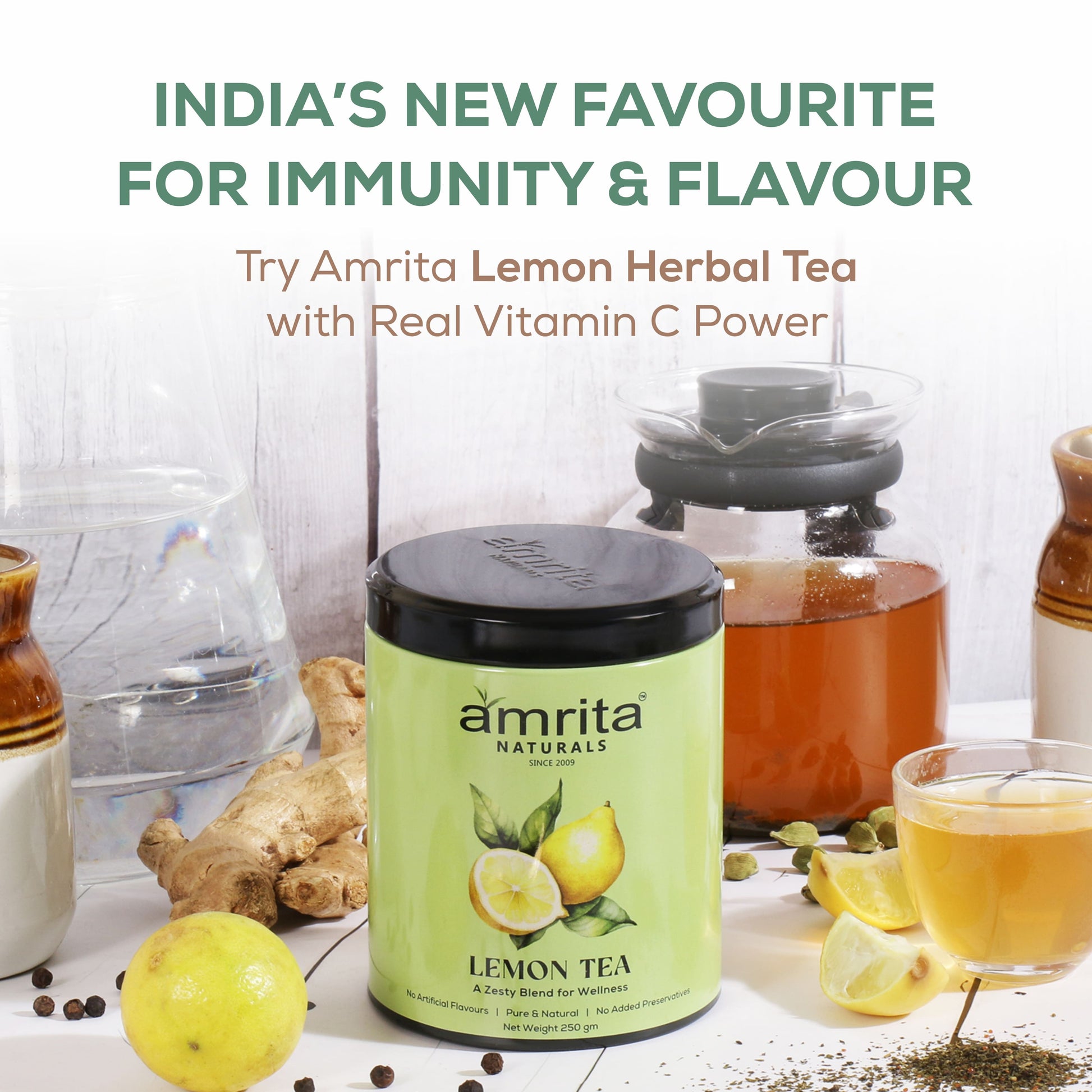 Amrita Natural’s Lemon Herbal Tea - 250 G Amrita Naturals