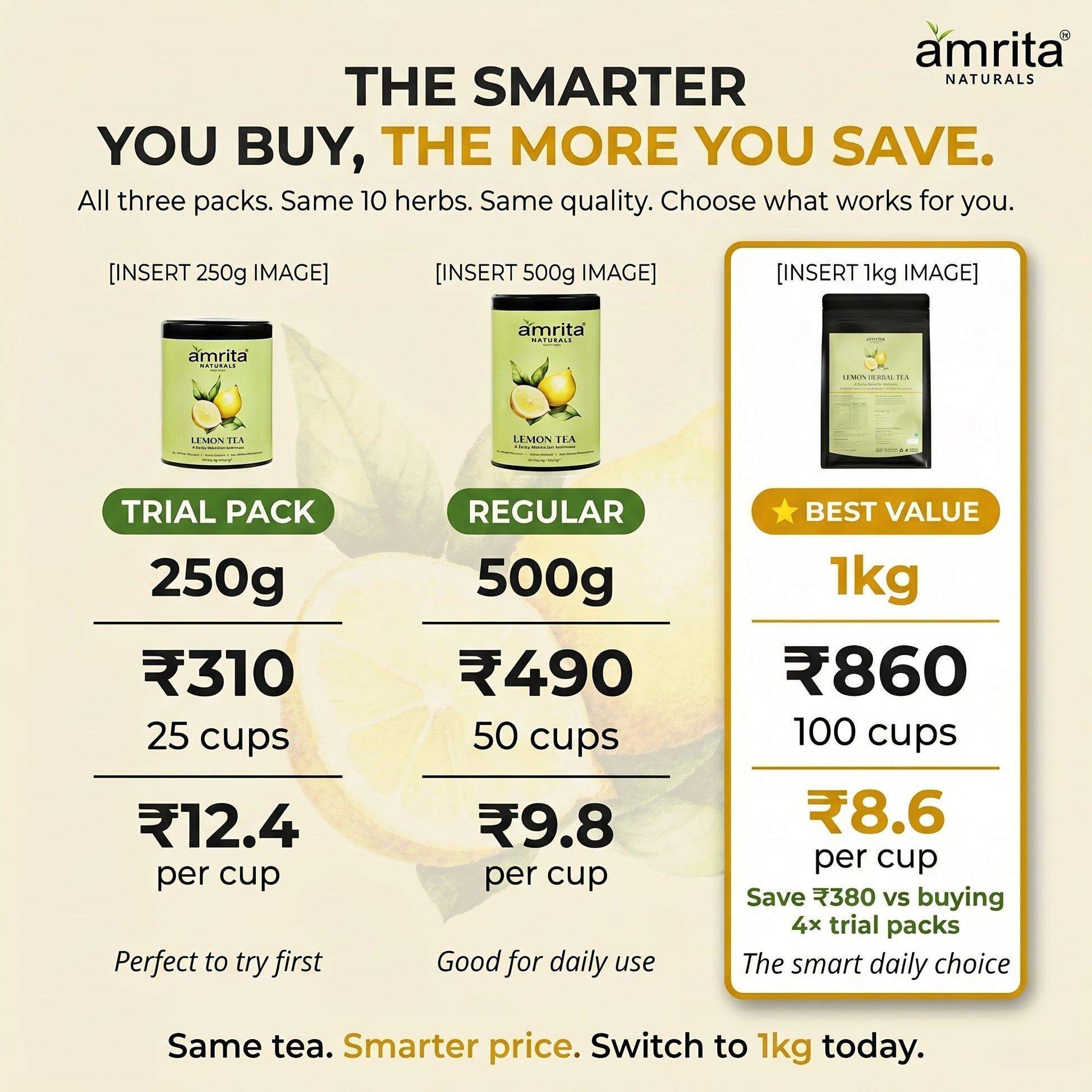 Lemon Herbal Daily Tea Amrita Naturals