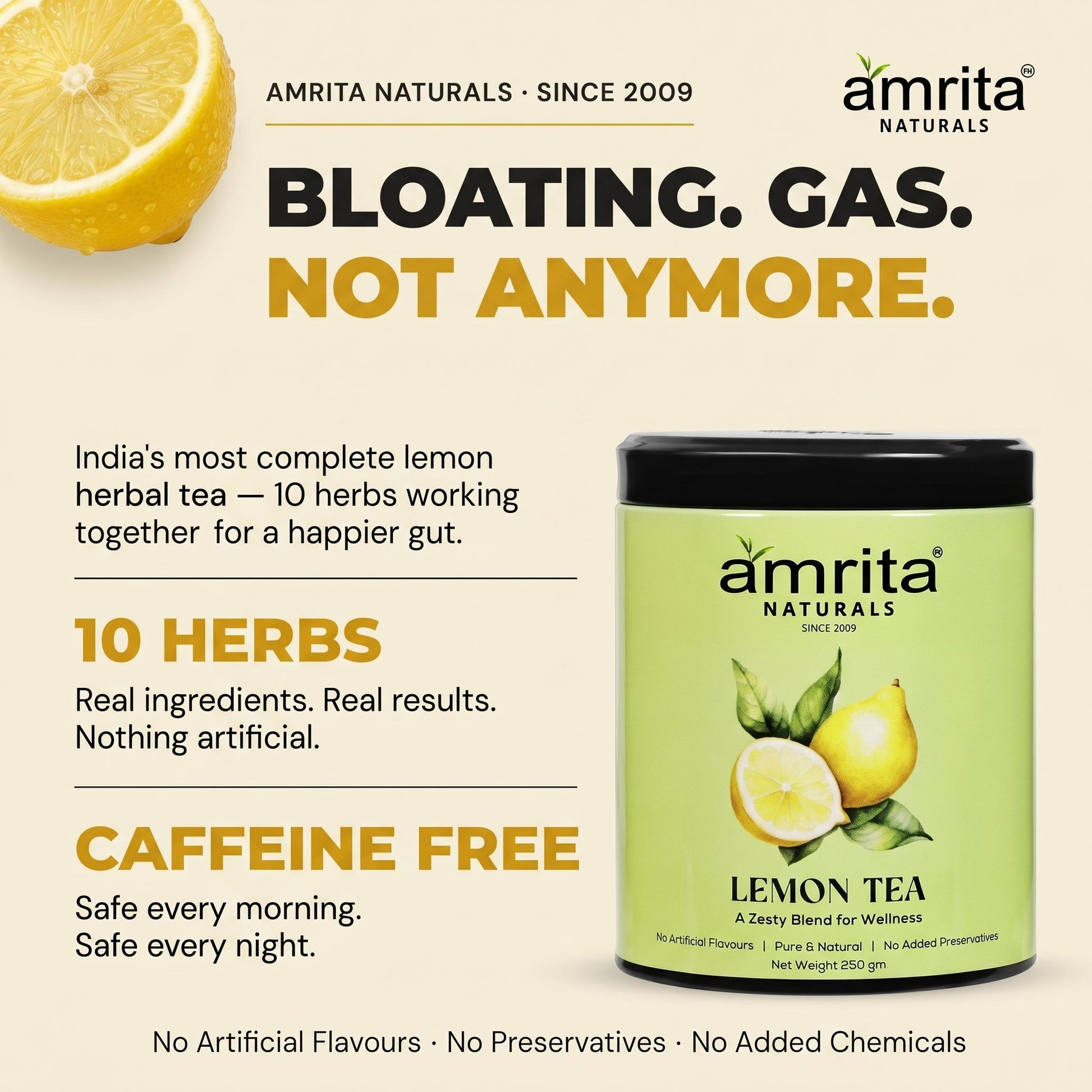 Lemon Herbal Daily Tea Amrita Naturals