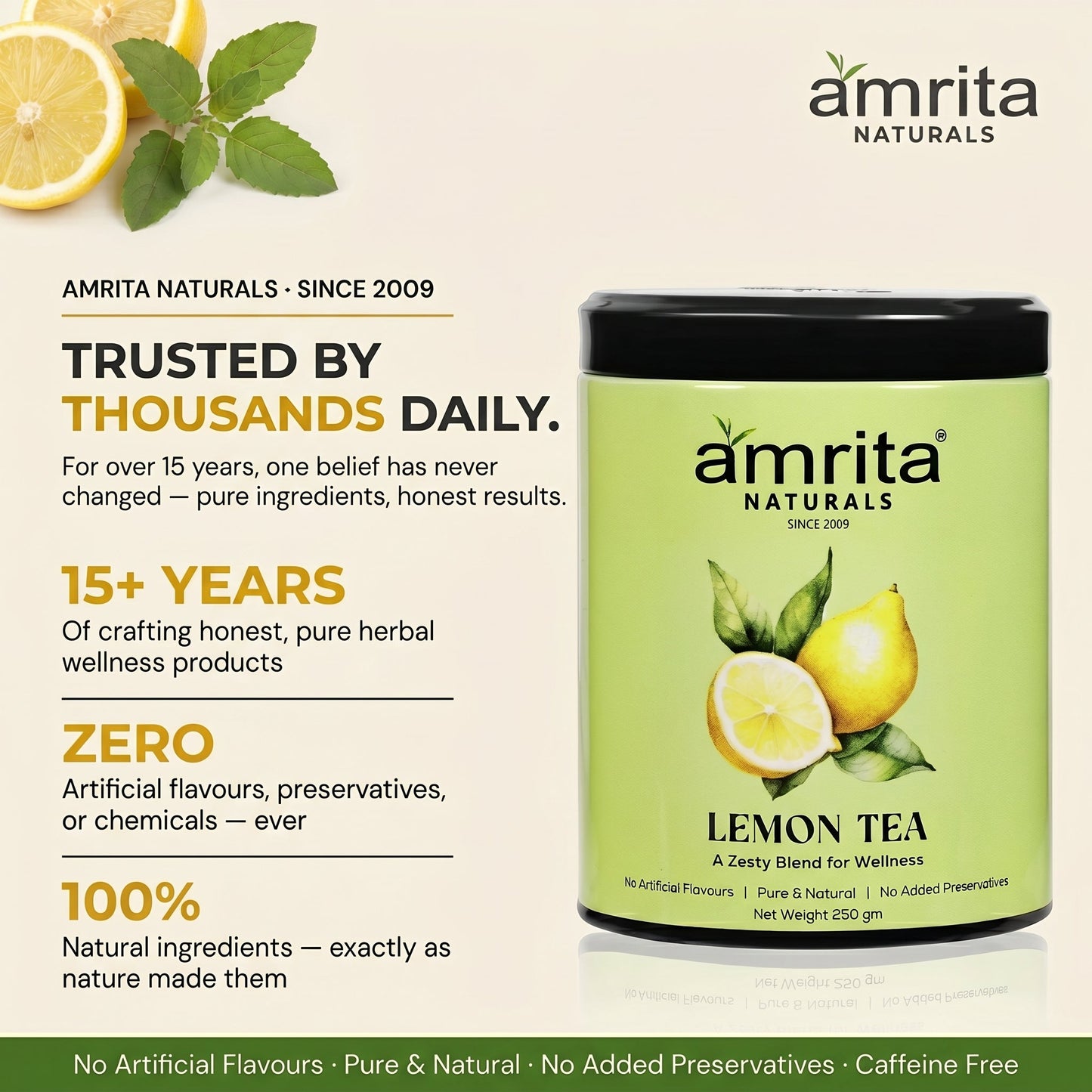 Lemon Herbal Daily Tea Amrita Naturals