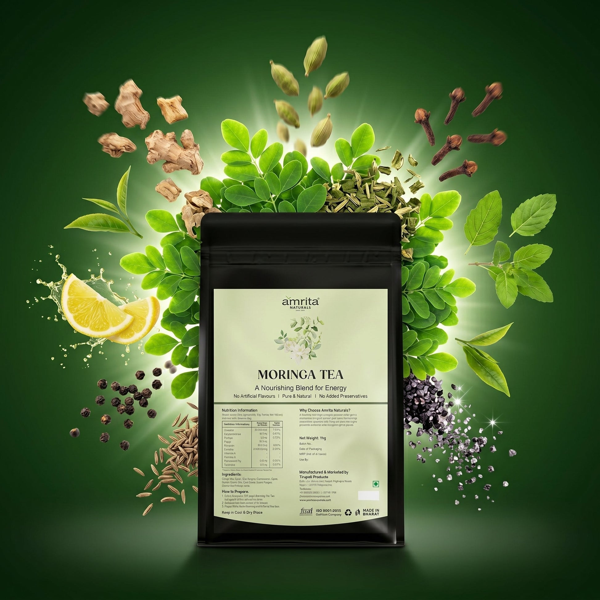 Moringa Green Vitality Tea Amrita Naturals