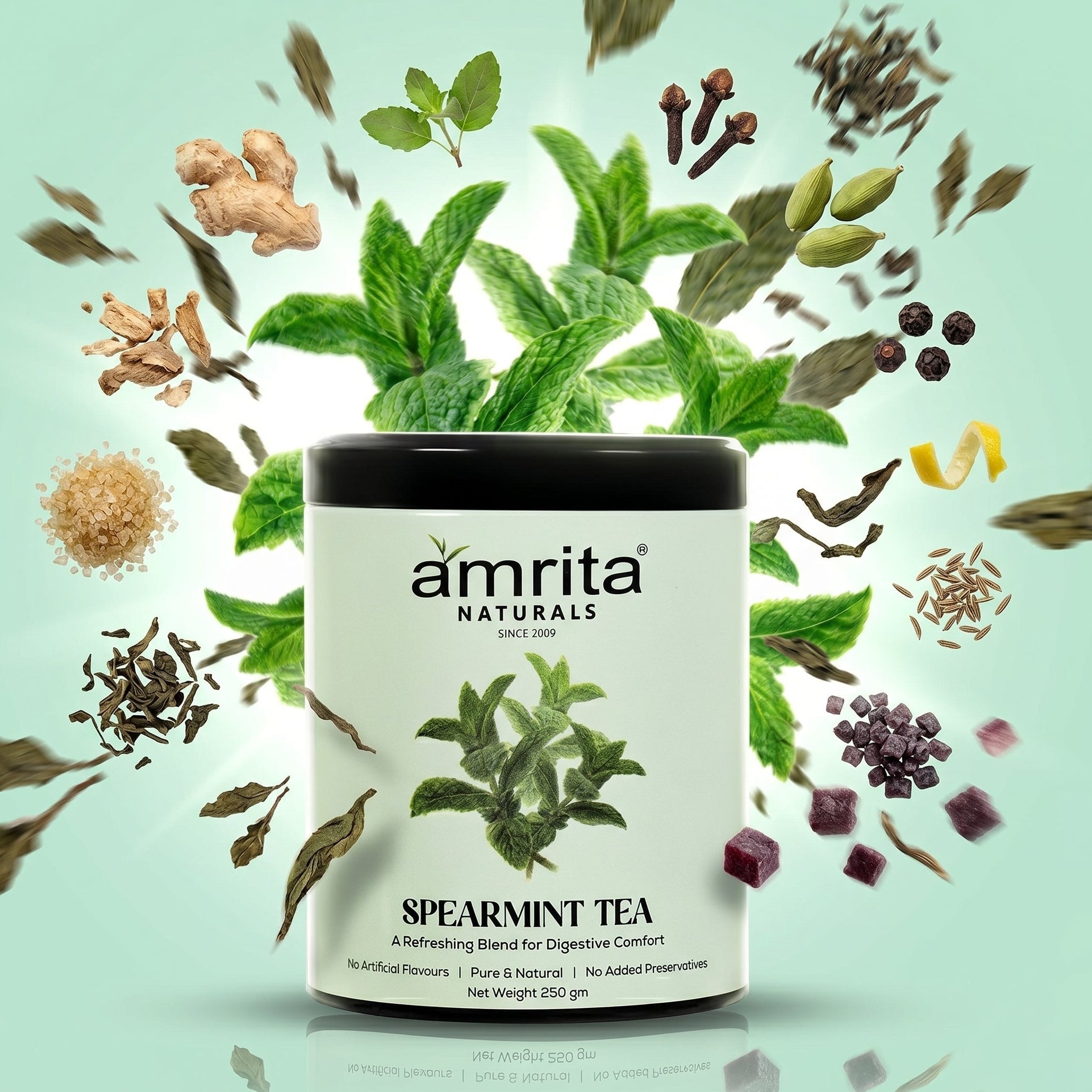 Spearmint Calm Herbal Tea Amrita Naturals