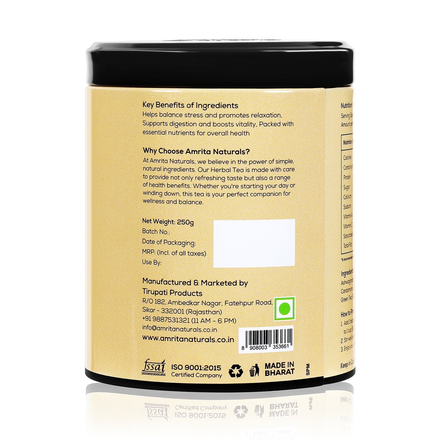 ASHWAGANDHA HERBAL TEA Amrita Naturals