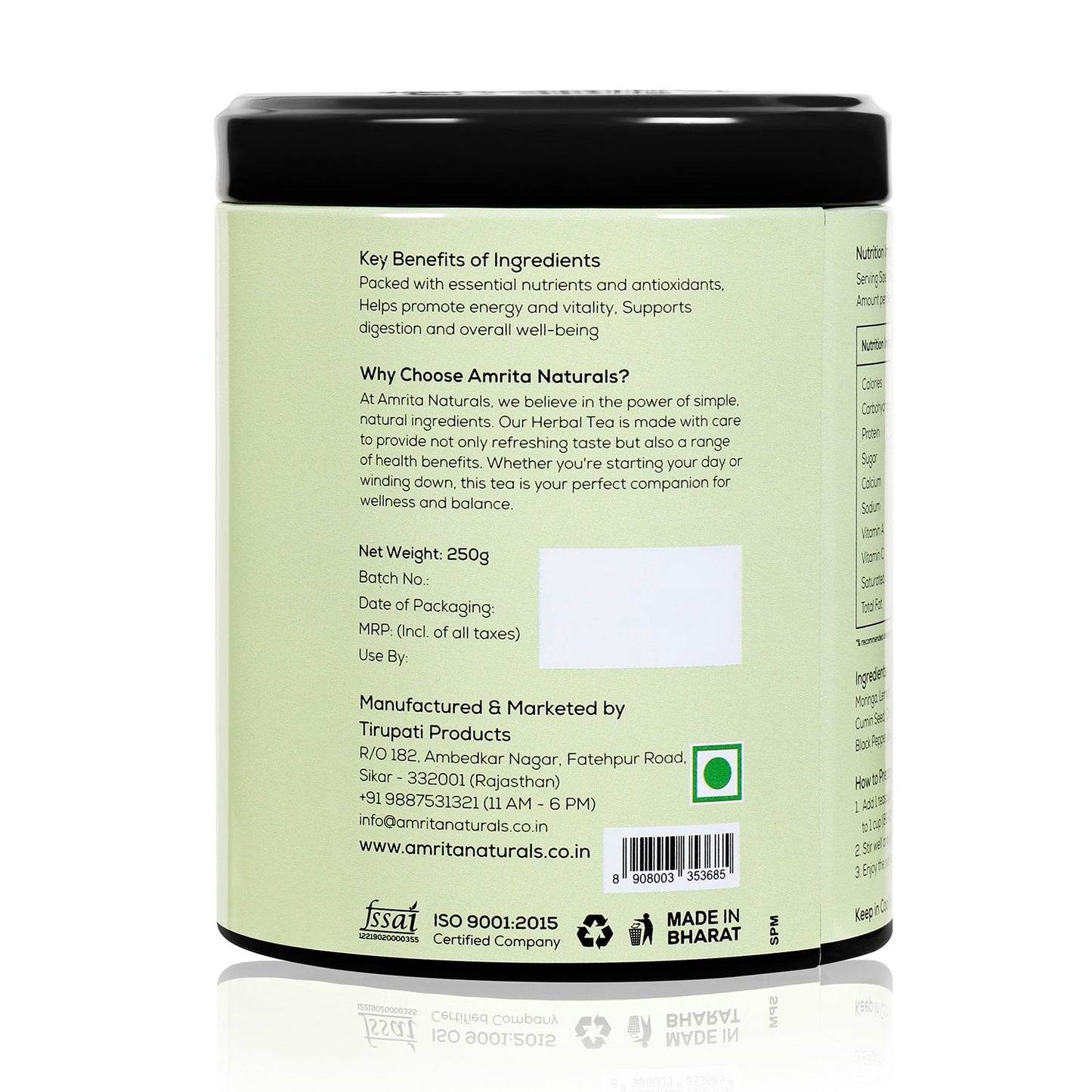 Moringa Green Vitality Tea Amrita Naturals