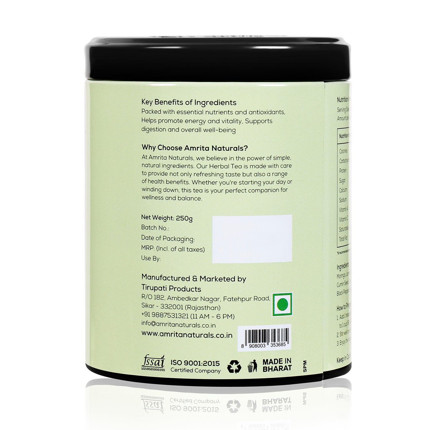 Moringa Green Vitality Tea Amrita Naturals